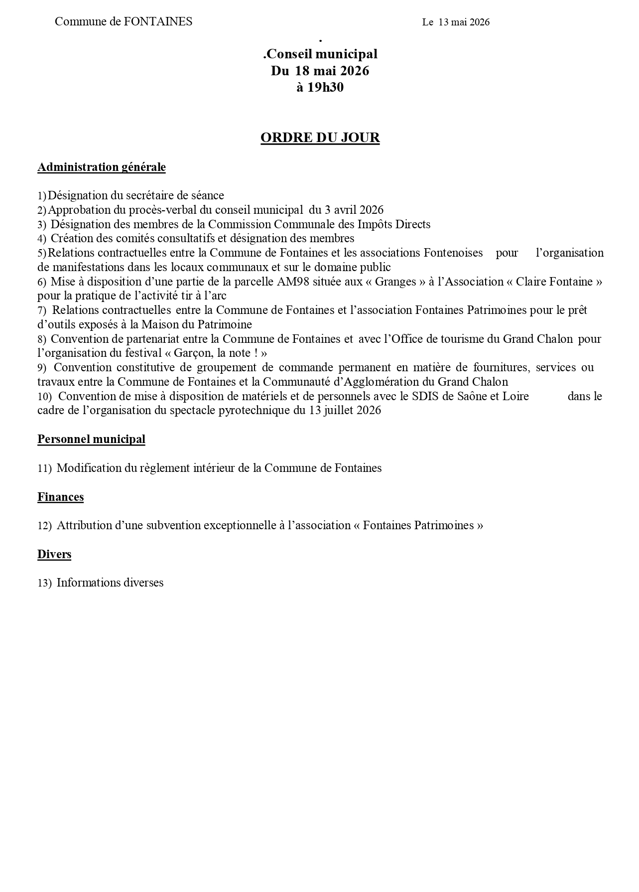 CONSEIL MUNICIPAL