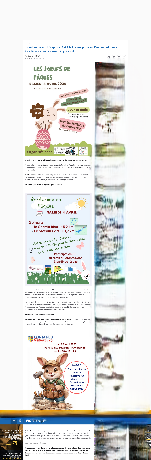 Article info chalon fête de Pâques